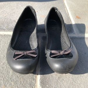 Black CROCS Flats Size 10W